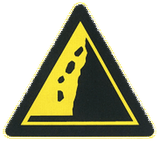 Avertissement pour chutes de pierres.