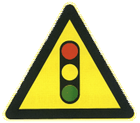 Attention à un feu de signalisation.