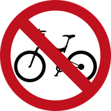 Fietsers verboden.