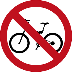 Cyclists prohibited.