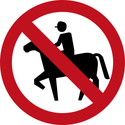 Equestrians prohibited.