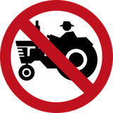 Landbouwvoertuigen verboden.