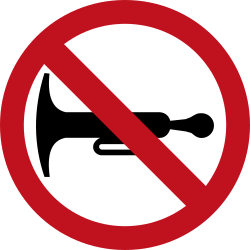 Using the horn prohibited.