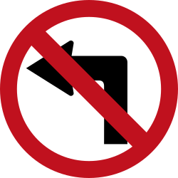 Turning left prohibited.