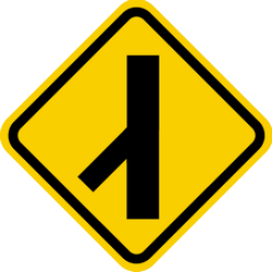 Waarschuwing voor invoegend verkeer van links.