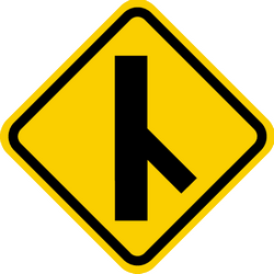 Waarschuwing voor invoegend verkeer van rechts.