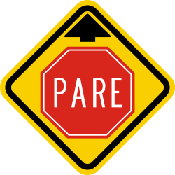Stoppen en voorrang verlenen verderop.