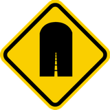 Waarschuwing voor een tunnel.