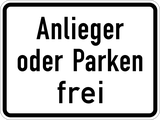 Parkeren toegestaan voor bewoners en hun bezoekers.