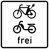Elektrische fietsen en bromfietsen toegestaan.