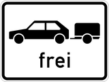 Auto's met aanhangwagen toegestaan.