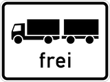 Vrachtwagens met aanhangwagen toegestaan.