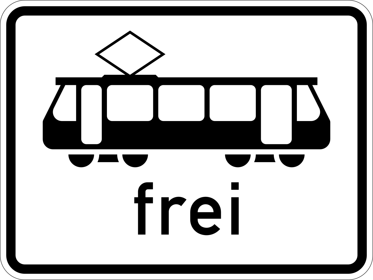 Trams allowed.