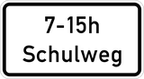 Schoolroute tijdens de aangegeven tijd.