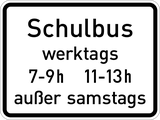 Schoolbus tijdens de aangegeven tijden.