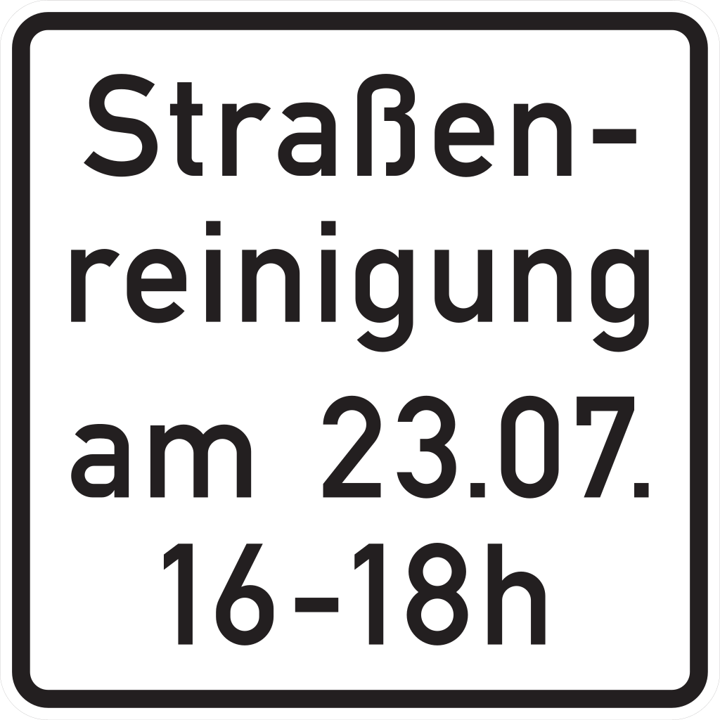 Street cleaning on the date and time shown.