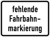 Ontbrekende wegmarkeringen.