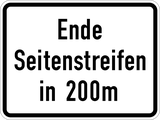Einde van de vluchtstrook of berm.