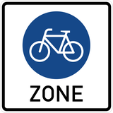 Begin van een fietszone.