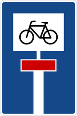 Doodlopende weg met doorgang voor fietsers.