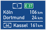 Informatie over bestemming en afstand.