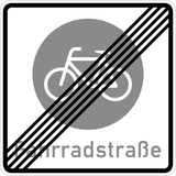 Einde van de rijstrook voor fietsers.