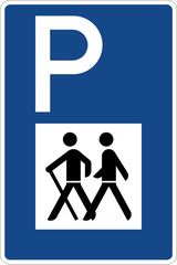 Parkeerterrein voor wandelaars.