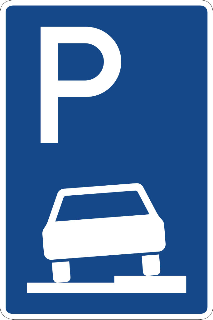 Parking partly on the roadway and verge.