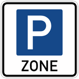 Begin van een parkeerzone.