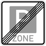 Einde van de parkeerzone.