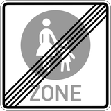 Einde van de voetgangerszone.