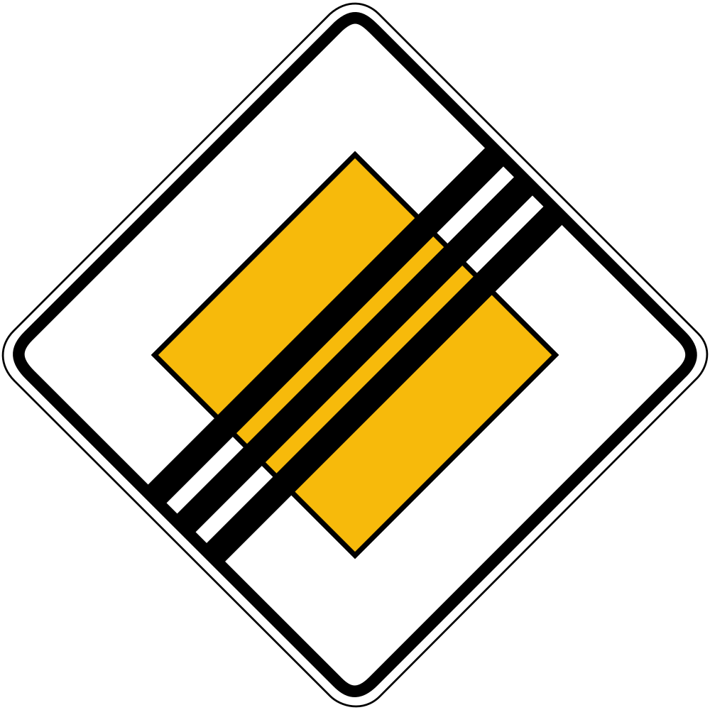 End of the priority road.
