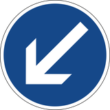Obstakel links voorbijrijden.