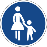 Verplicht pad voor voetgangers.