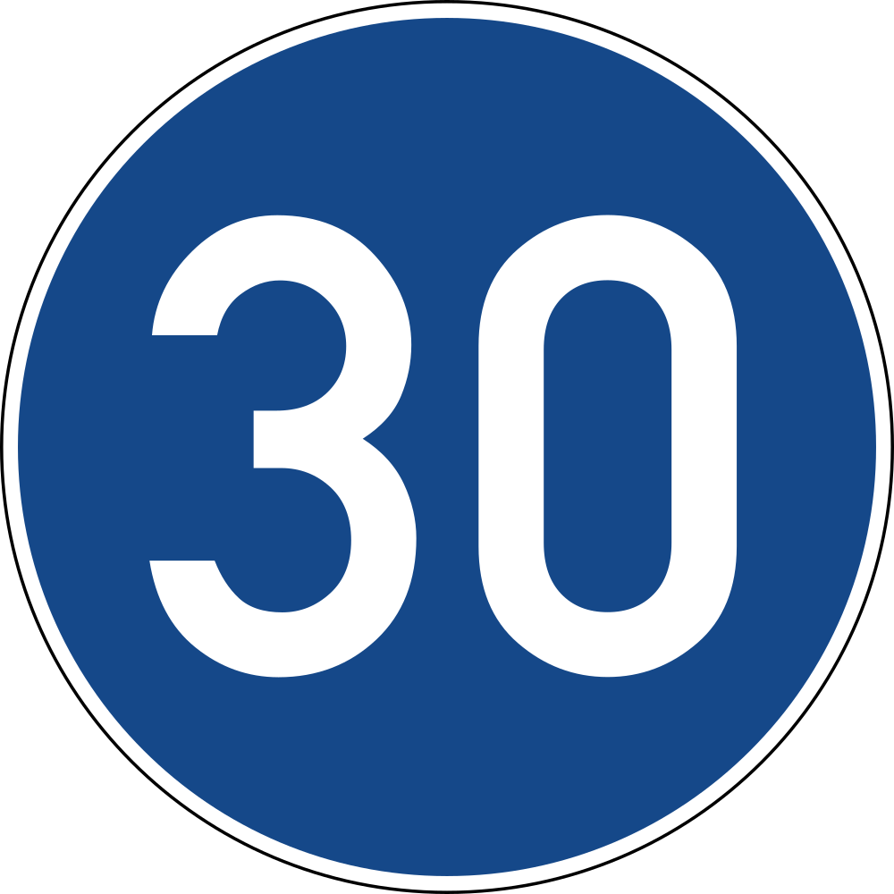Start of a minimum speed.