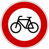 Fietsers verboden.