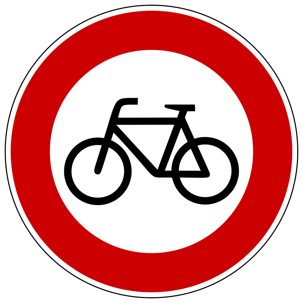 Fietsers verboden.