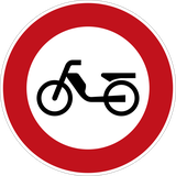 Bromfietsen verboden.