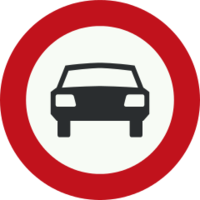 Motorvoertuigen met meer dan twee wielen verboden.