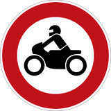 Motorfietsen verboden.