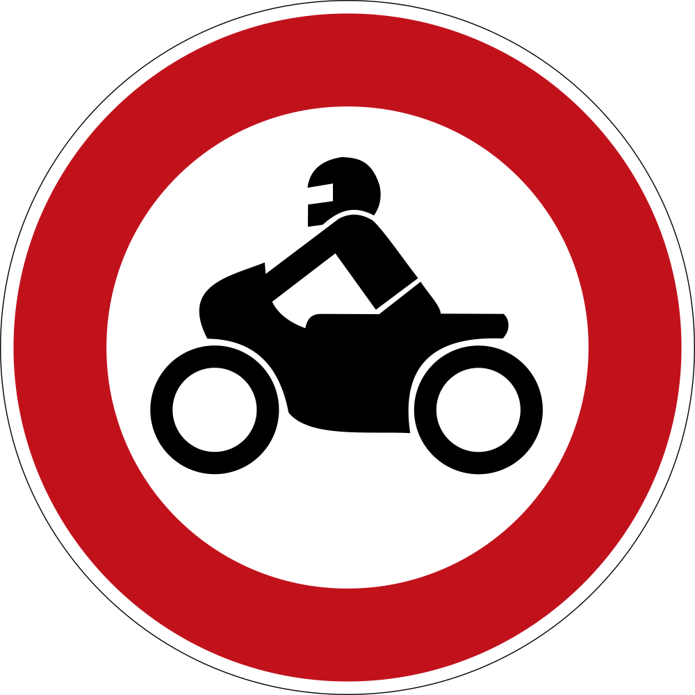 Motorfietsen verboden.