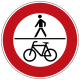 Voetgangers en fietsers verboden.