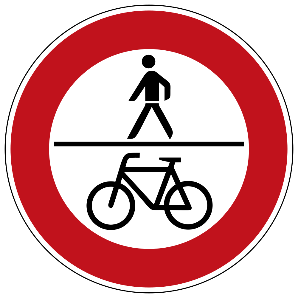Voetgangers en fietsers verboden.