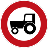 Landbouwvoertuigen verboden.