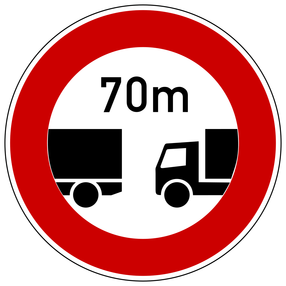 Minimum following distance.