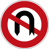 Keren verboden (U-turn).