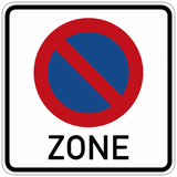 Begin van een parkeerverbodszone.