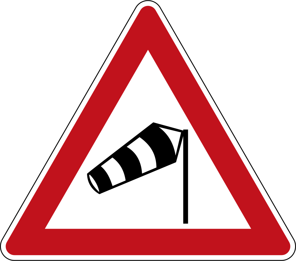 Waarschuwing voor sterke zijwind.