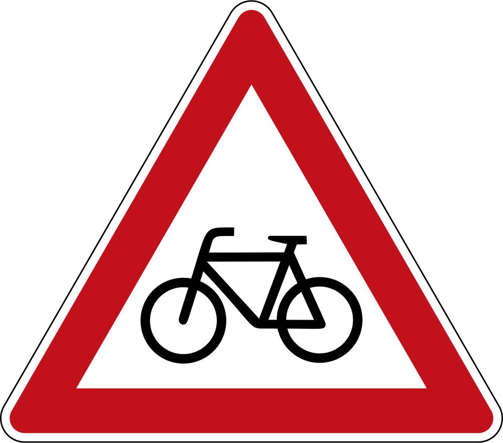 Waarschuwing voor fietsers.