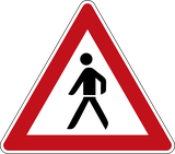 Waarschuwing voor voetgangers.